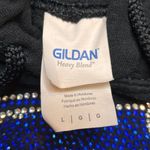 Womens Chicago Cubs Sweatshirt Rhinestone Crystal Bling Graphic Logo SZ L Hoodie Black Size L Photo 4