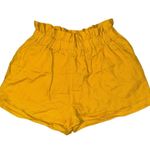Posse 100% Linen Paperbag Shorts Women's XL Mustard Yellow Lightweight Old Money Photo 3