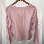 Old Navy   Womens Small Light Pink Blouse Popover Woven V-Neck 100% Linen Photo 3
