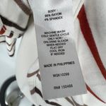 Market & Spruce Striped Hooded Long Sleeve Top Ivory Red Brown Size Medium NWT Photo 9