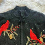 Heirloom Collectibles Vintage 2004 Christmas Sequin Cardinal Print Petite Large Black Size undefined Photo 3