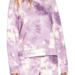 Wildfox Lounge Set Tie Dye Stars in Purple & White Sz S NWT Sweatshirt & Shorts Photo 0