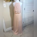 Jenny Yoo  COLLECTION Charlie Halter Ruffle Chiffon Blush Maxi Dress Gown Sz 2 Photo 4