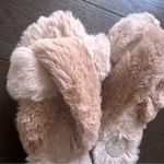 Anthropologie  Lexie Slippers Tan/light pink Plush Faux Fur M/L Photo 3