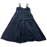 Club Monaco Jumpsuit Womens Size 10 Black Sleeveless Wide Leg Linen Blend Photo 1