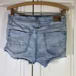 American Eagle Outfitters AE Hi Rise Shortie Cutoff Jean Shorts 6 Rose Appliqué Photo 1