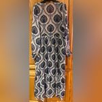 ZARA  Metallic Baroque Sheer Overlay Balloon Sleeve‎ Maxi Dress Blue Size Small Photo 10