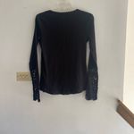 Doe & Rae black long sleeve crochet detail top size small Photo 10