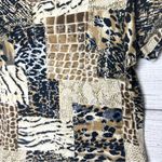 American Vintage Vintage Animal Print Cheetah Leopard Patchwork Print T-Shirt Top Size XL Photo 1