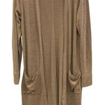 Abercrombie & Fitch brown long cardigan with pockets Lagenlook academia Medium # Photo 0