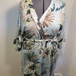 Linea Donatella Palm Garden Knit Wrap Robe Turquoise Photo 3