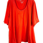 Jessica London Plus Size 34W 36W Top Peach Short Sleeve Peplum Trapeze 1583 Photo 0