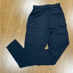 Ginia Black Silk Elastic Waist Pants Photo 2
