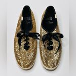 Kate Spade  Keds Women's Gold Glitter Satin Lace Up Sneakers Tennis Shoes Photo 1