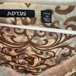 Apt. 9 Apt.‎ 9 Brown and Cream Graphic Blouse Photo 2