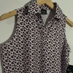 NWT Belyn Key Cutaway Sleeveless Golf Polo Tank Stem Floral White Pink Small Photo 2