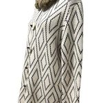 Escio Womens Size XL Ivory & Black Open Sweater Cardigan with faux fur collar Photo 2
