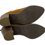 BP . Heath Brown Suede Leather Ankle Boots Back Zip Block Heel Bootie Photo 6