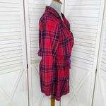 Victoria's Secret Victoria’s Secret Plaid Flannel Cinch Waist Sleep Nightshirt Red Pink Medium Photo 2