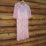 Mac Duggal 9148 Womens Pink Flounce Sleeve Floral Embellished Dress Photo 6