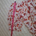 NWT Red and White Smocked Puff Sleeve Blouse with Tie Front Size M Photo 7