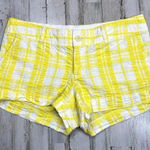 Lilly Pulitzer ‎ Women's Yellow Plaid Seersucker Chino Shorts Size 4 Casual Photo 0
