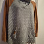 Maurice's   1X Gray and Brown Cowl Neck Sweatshirt Photo 3