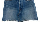 Levi's Deconstructed Mini Skirt Medium Wash Denim Jean Size 28 Photo 4