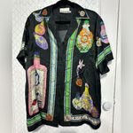 Alemais royal perfume button down shirt Black Size 6 Photo 5