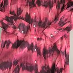 ZARA NWT! Red & Black Tie Dye Button-Up Maxi Dress Photo 5