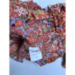 HOUSE OF HARLOW 1960 Ruffle Square Neck Smocked Top. Size L Orange Size L Photo 7