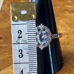 Natural Aquamarine Blue Diamond Sterling Silver Ring Size 9.75 Photo 6