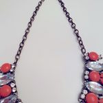 J.Crew Coral and rhinestone statement necklace Photo 2