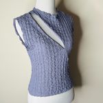 ZARA  Lavender Textured Cut Out Tee Photo 2