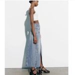 ZARA TRF Crossover Long Denim Skirt Blue XS Photo 2