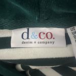 Denim & Co Shirt Women 2X Hoodie Green White Stripe Velvet Casual Loungewear Photo 6