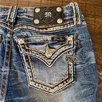 Miss Me Signature Cuffed Capri Jeans Denim Embellished Pockets Blue Size 27 Photo 2
