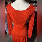 Tiptupu classic collection red laced long sleeves round neck super silky stretch Size M Photo 6