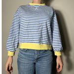 None Blue White Striped Preppy Crewneck Size M Photo 1