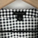 Ann Taylor Checked Knot Front Top Button Front B Neck Short Sleeve Chiffon Photo 3