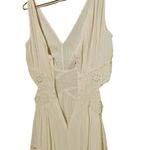 Ramy Brook Ivory Crepe Hourglass V-Neck Sleeveless Lace Cutout Dress Size 10 Photo 5
