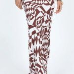 Princess Polly Bekka Brown & White Patterned Maxi Skirt 4 Photo 1