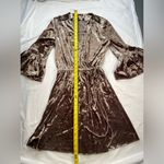 L'Agence Riley Velvet Tie Wrap Dress Mink, Size Medium Photo 5