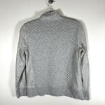 L.L.Bean  Womens Quilted Quarter Zip Pullover Sweatshirt Long Sleeve Gray SZ‎ XS Photo 7