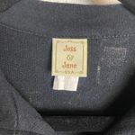 Jess & Jane Size Large Full Zip Collared Sweatshirt Black Wine Print Rhinestone Photo 3