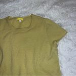 J.Crew  100% Cashmere size XL Extra Large Short Sleeve Top Yellow Green Photo 0