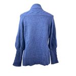 Columbia  Blue Cowl Neck Sweater with Green Zipper Photo 5