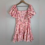 Love Shack Fancy x Target Cecile Puff Sleeve Pink Floral Ruffle Mini Dress size 16 Photo 12