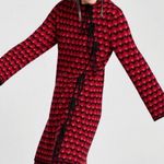 ZARA  Red and Black Chevron Long Sleeve Dress Photo 1