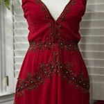 Tobi Red Beaded Romper Photo 0